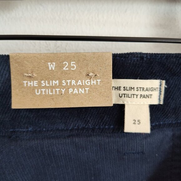 Ladies SZ 25 Madewell Navy Slim Straight-Leg Utility Corduroy Pants - Picture 7 of 7